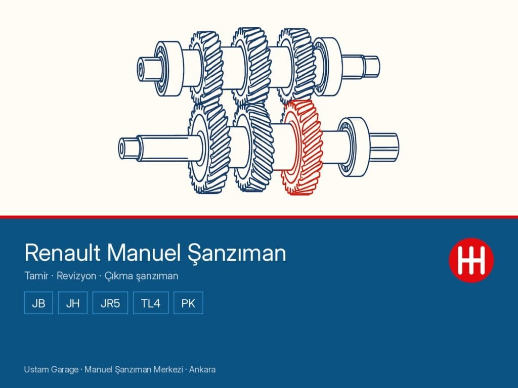 Renault manuel şanzıman şeması — JB, JH, JR5, TL4 ve PK aileleri, Ustam Garage Ankara